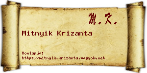 Mitnyik Krizanta névjegykártya